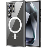 JETech Magnetic Case for Samsung Galaxy S24 Ultra 5G, Compatible with MagSafe, Shockproof Protective Phone Cover, Non-Yellowing Hard Clear PC Back (Black)